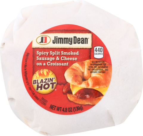 Jimmy Dean Spicy Split Smoked Sausage and Cheese Croissant Sandwich, 4.8 Ounce -- 12 per case