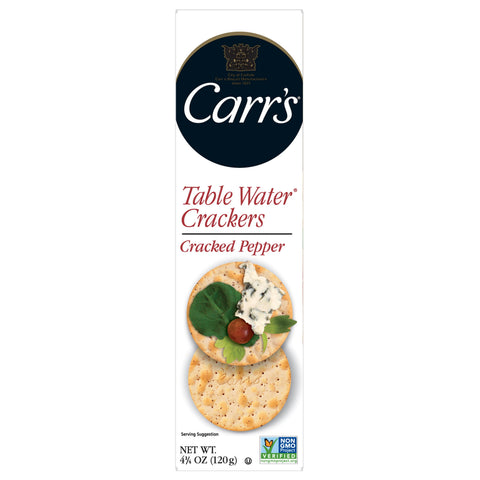 Carrs Table Water Crackers with Cracked Pepper - 4.25 oz. box, 12 per case