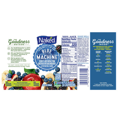Naked Juice DRINK BLUE MACHINE REFRIGERATED PLASTIC BOTTLE