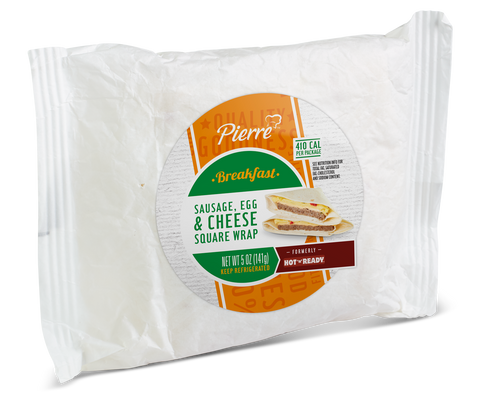 Sandwich Sausage Egg & Cheese Product Square Wrap 5 Oz 55557