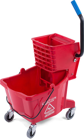 Mop Bucket W/ Side-press Wringer Red 26 Quart