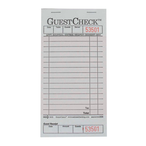 Guest Check Shrink Wrap Pack 1 Part Pink