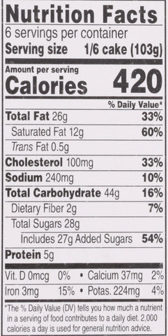 Sara Lee Chocolate Pound Cake, 22 Ounce -- 6 per case