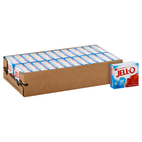 Jello Strawberry Sugar Free Gelatin, .3 Ounce -- 24 Case