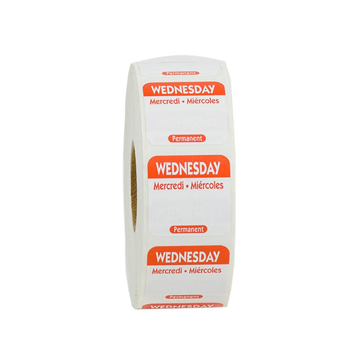 Label Food Rotation Trilingual Red Wednesday 1x1