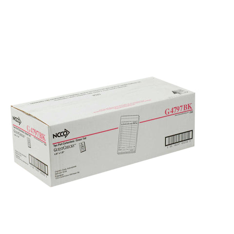 Guest Check 2-part Green No Carbon 13 Line 4.25x7.25