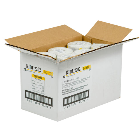 Label Trilingual Item/date/use By Removable Yellow Tuesday 2x2