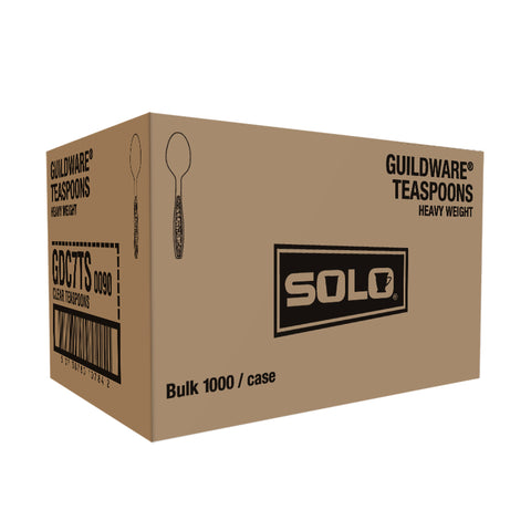 SOLO Cup Company Guildware Heavyweight Plastic Cutlery, Teaspoons, Clear, 1000/Carton
