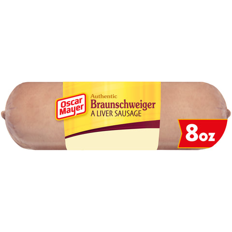 Kraft Oscar Mayer Braunschweiger Liver Sausage - Meat, 8 Ounce -- 12 per case.