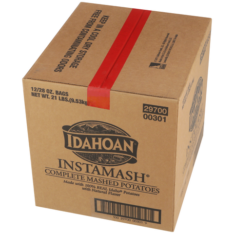 Idahoan Seasoned Instamash Mashed Potato Flakes, 28 Ounce -- 12 per case.