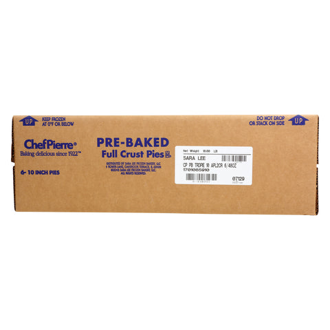 Sara Lee Chef Pierre Pre Baked Apple Full Crust Pie, 10 inch -- 6 per case.