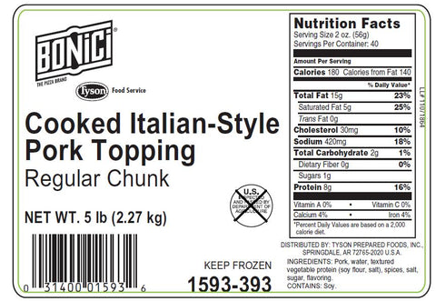Bonici® SAUSAGE ITALIAN STYLE PORK CRUMBLES FC 10015930393