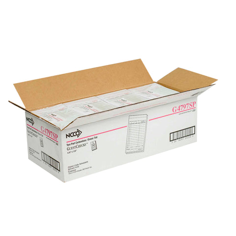 National Checking Company Carbonless Guest Check Board - 2 Part Green, 13 Line, 4.20 x 7.25 inch -- 2000 per case.