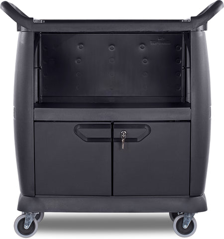 Carlisle CART BUSSING SIDE PANELS LOCKING COMPARTMENT BLACK 18X36.25X38