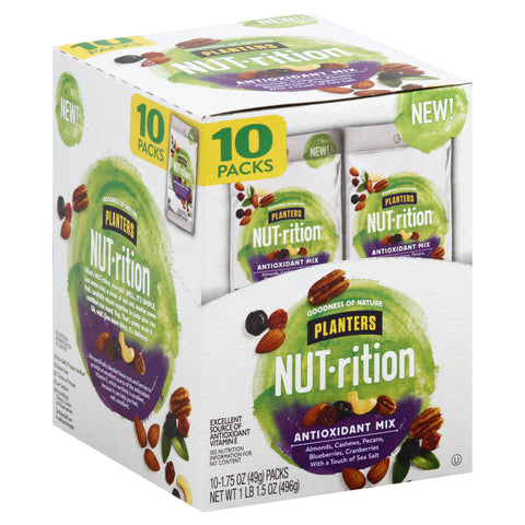 Planters Nut Rition Antioxidant Mix Snack Nuts, 1.75 Ounce -- 30 per case.