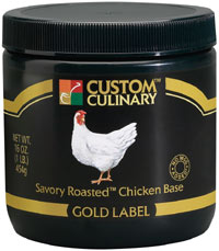Custom Culinary Gold Label Savory Roasted Chicken Base, 20 Pound.