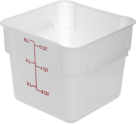 StorPlus™ CONTAINER FOOD STORAGE SQUARE POLYETHYLENE WHITE 6 QT