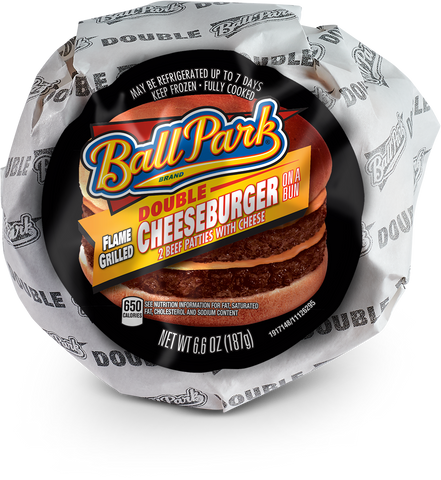 Ball Park Double Cheeseburger, 6.6 Ounce -- 12 per case.