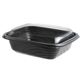 MicroRaves® CONTAINER PLASTIC W/ LID PET MICRORAVE BLACK 6.7X5.8X2.4 16 OZ CDM616/LC600