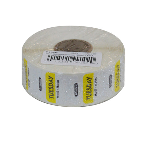 National Checking LABEL FOOD ROTATION TRILINGUAL YELLOW TUESDAY 1X1