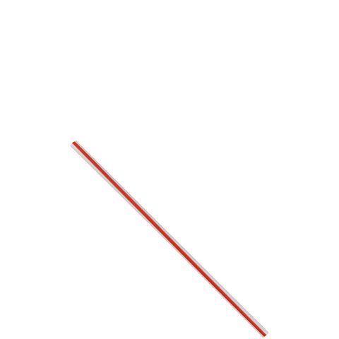 Solo® STRAW UNWRAPPED JUMBO WHITE W/ RED STRIPE 7.75