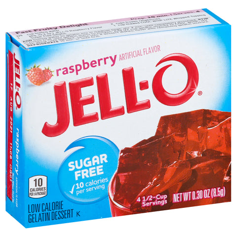 Jello Sugar Free Raspberry Gelatin, .3 Ounce -- 24 Case