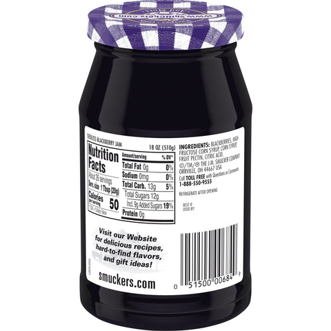 Smucker's® JAM BLACKBERRY SEEDLESS GLASS JAR