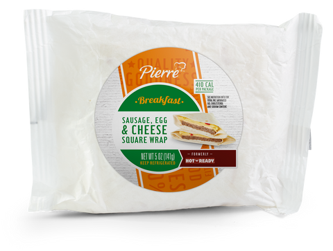 Hot 'n' Ready® SANDWICH SAUSAGE EGG & CHEESE PRODUCT SQUARE WRAP 5 OZ 10000055557
