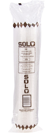 Solo Clear Polyethylene Terephthalate Flat Top Dome Lid Only -- 1000 per case