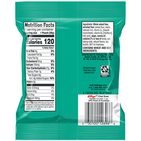 Kelloggs Chat Snax Vanilla Crunch Graham Crackers, 1 Ounce -- 210 per case