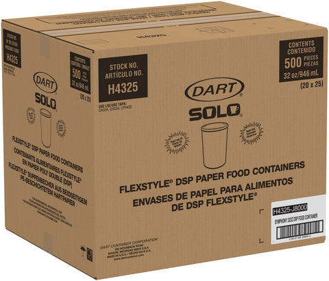 Dart Solo Flexstyle Symphony Design Double Sided Poly Paper Container, 32 Ounce -- 500 per case