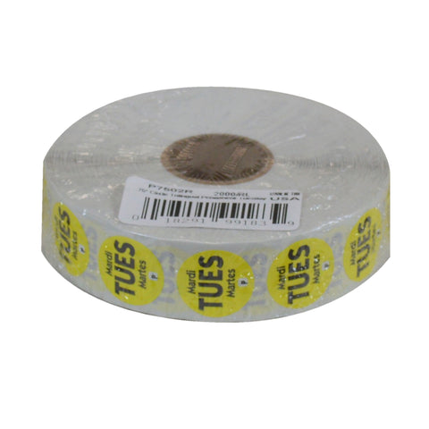 DateIt™ LABEL PERMANENT CIRCLE YELLOW TUESDAY .75