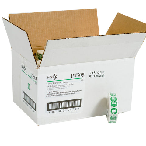 Label Circle Permanent Trilingual Green Friday .75