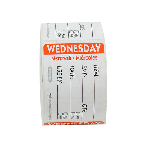 DateIt™ LABEL ITEM/DATE/USE BY REMOVABLE RED WEDNESDAY 2X3