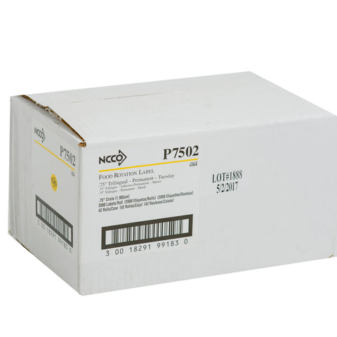 National Checking LABEL CIRCLE PERMANENT TRILINGUAL YELLOW TUESDAY .75″