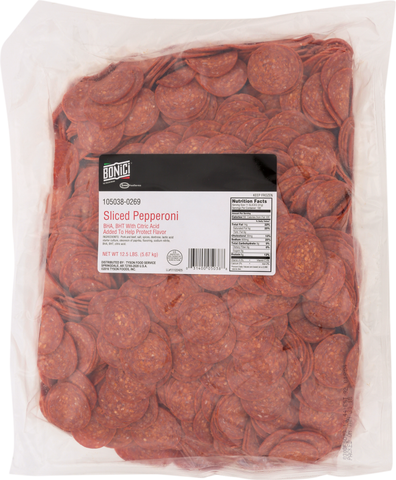 Bonici® PEPPERONI PORK & BEEF SLICED 10 CT/OZ 11050380269