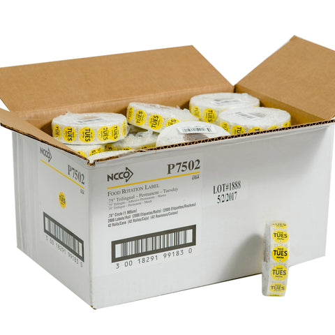 DateIt™ LABEL PERMANENT CIRCLE YELLOW TUESDAY .75