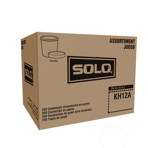 Container Paper Double Sided Poly W/lid White 12 Oz