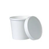 Container Paper Double Sided Poly W/lid White 12 Oz
