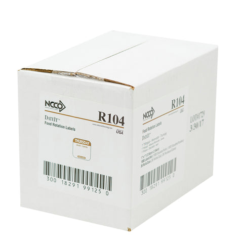 National Checking Company Dateit Brown Trilingual Removable Label - Thursday, 1 x 1 inch -- 1000 per case.