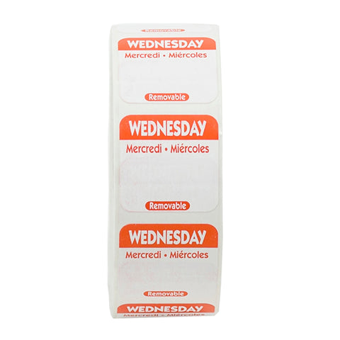 Label Removable Trilingual Red Wednesday 1x1