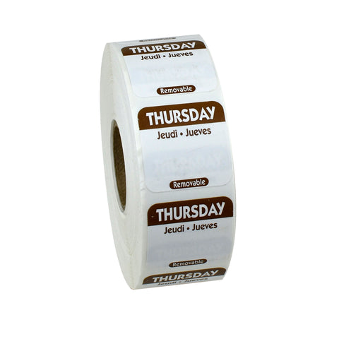 Label Removable Trilingual Brown Thursday 1x1