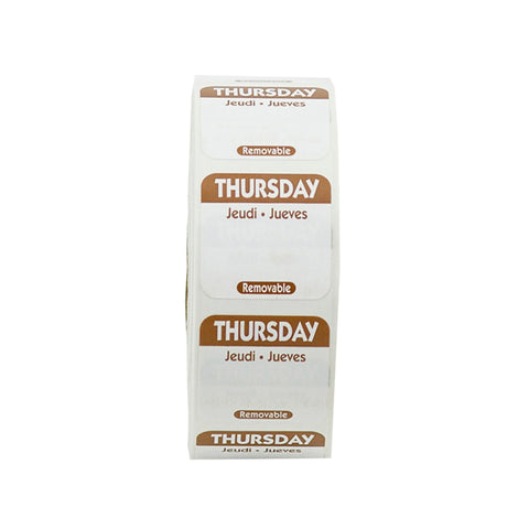 National Checking LABEL FOOD ROTATION BROWN THURSDAY 1X1