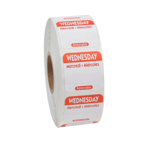 Label Removable Trilingual Red Wednesday 1x1