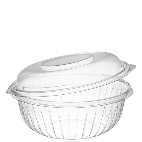 PresentaBowls® BOWL PLASTIC CLEAR HINGED W/ DOME LID 32 OZ