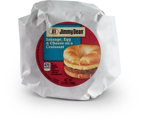 Jimmy Dean Egg and Cheese Sausage Croissant Sandwich, 4.9 Ounce -- 12 per case.