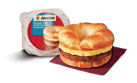 Jimmy Dean Egg and Cheese Sausage Croissant Sandwich, 4.9 Ounce -- 12 per case.