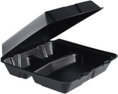 Dart CONTAINER FOAM 3-COMPARTMENT BLACK 9X9X3