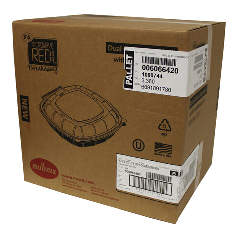 Mullinix Packaging CONTAINER MICROWAVABLE COMBO W/ LID 1-COMPARTMENT 9X9X2.5