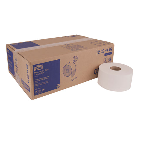 Tissue Bath Mini Jumbo Roll White 2 Ply 7.36